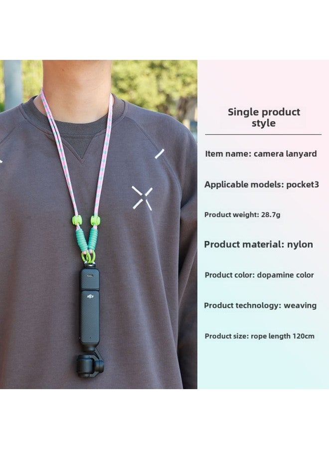 Generic Suitable For DJI Pocket3 Lanyard Shoulder Strap Crossbody Strap Lingou Camera Sports Camera Universal Lanyard-Color:Dopamine Color Lanyard - Image 1