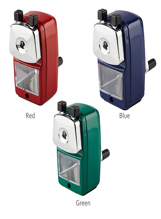 Saycker Pencil Sharpener, School Office Desktop Hand Crank Manual Sharpener for Children,Pencil Sharpener for Kids Home Desks (Red) - Image 2