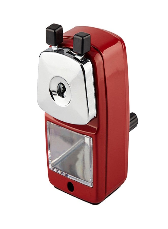 Saycker Pencil Sharpener, School Office Desktop Hand Crank Manual Sharpener for Children,Pencil Sharpener for Kids Home Desks (Red) - Image 1