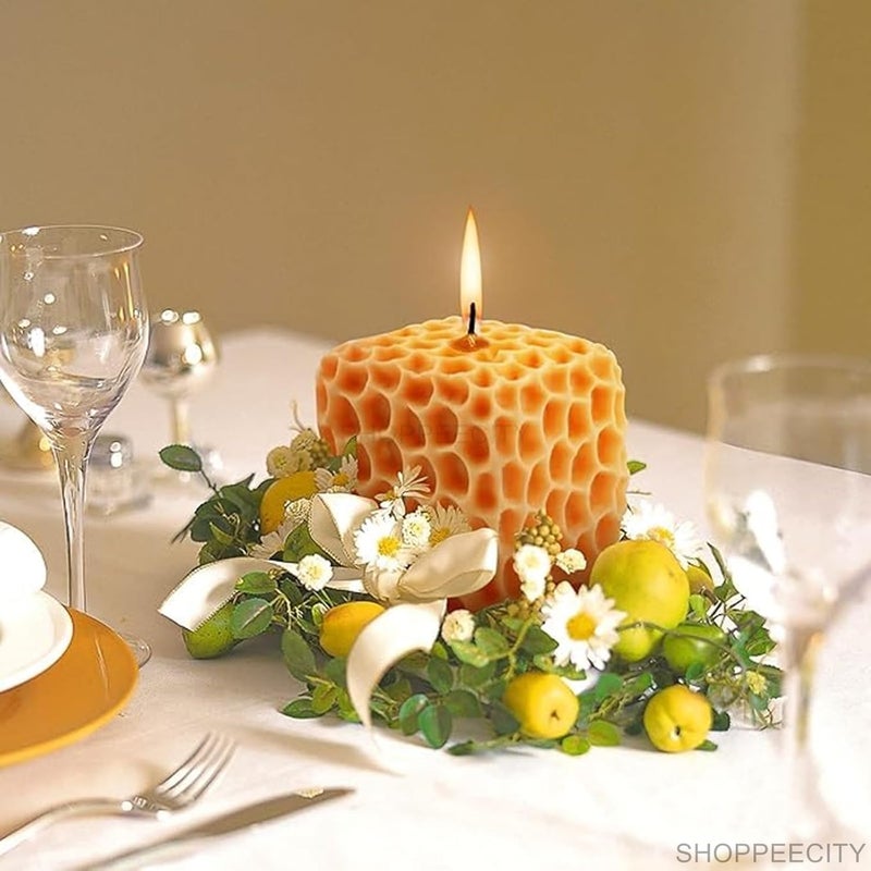 Shoppeecity Honeycomb Silicone Candle Mold 3D Geometric Square Bubble Cube Mould for DIY Resin Plaster Handmade Soap Making Mousse Cake Fondant Pastry Chocolate Baking Handicraft Aroma Scented Candle Making - Image 5