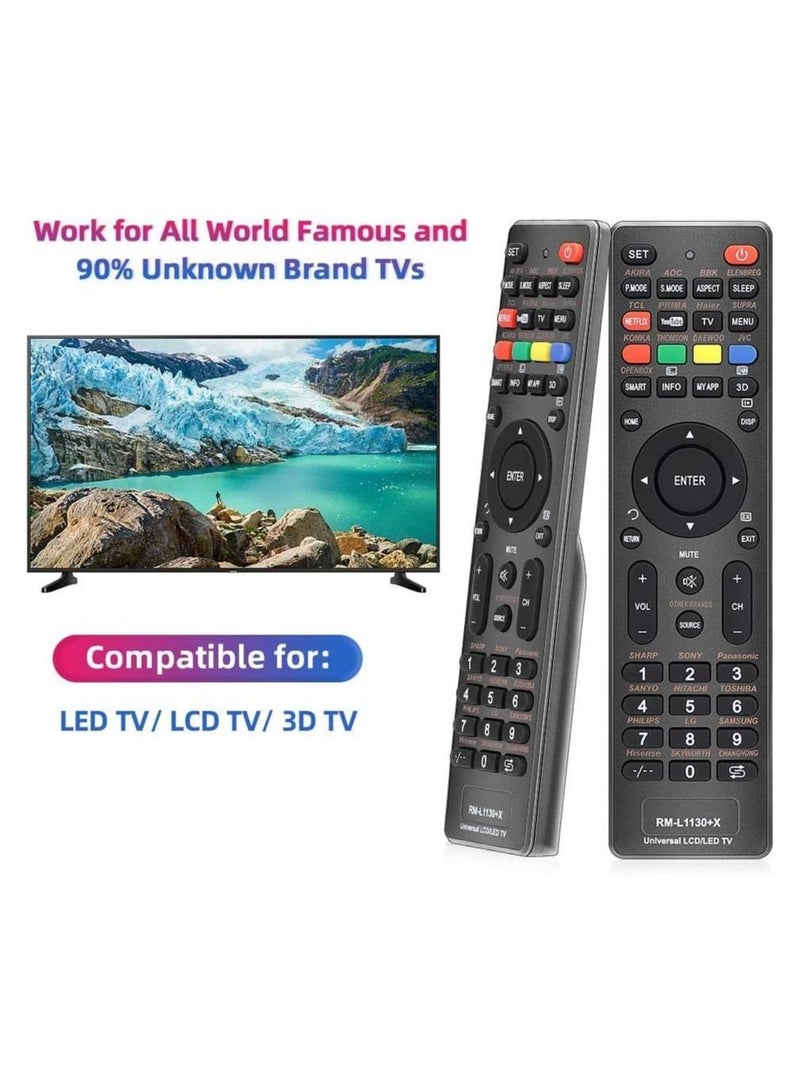 Universal RM-L1130+X Remote Control Fits for All Brand LCD LED 3D Smart TV, Sub Samsung, Vizio, LG, Sony, Sharp, Panasonic,Toshiba, TCL, Hisense, Philips, JVC, Haier - Image 3