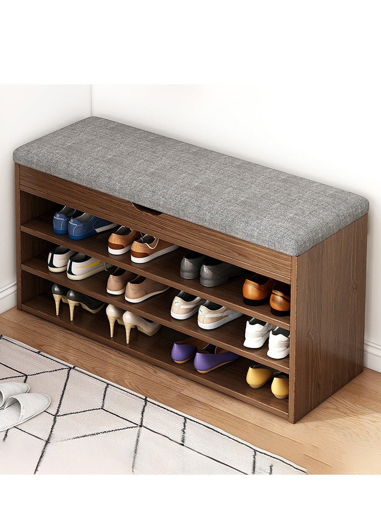 XiuWoo 3-Tier Nordic Style Shoe Rack Organizer Closet Cabinet Bench With Cushion Padded Seat For Home Bedroom Hallway Entryway  - Image 1