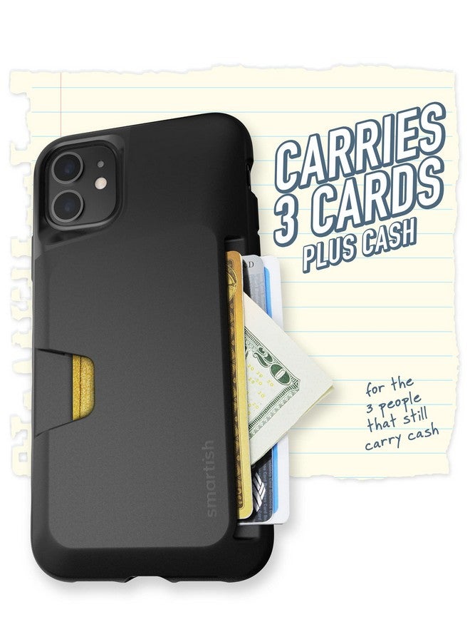 Smartish Smartish iPhone 11 Wallet Case - Wallet Slayer Vol. 1 [Slim + Protective] Credit Card Holder - Drop Tested Hidden Card Slot Cover Compatible with Apple iPhone 11 - Black Tie Affair  - Image 2