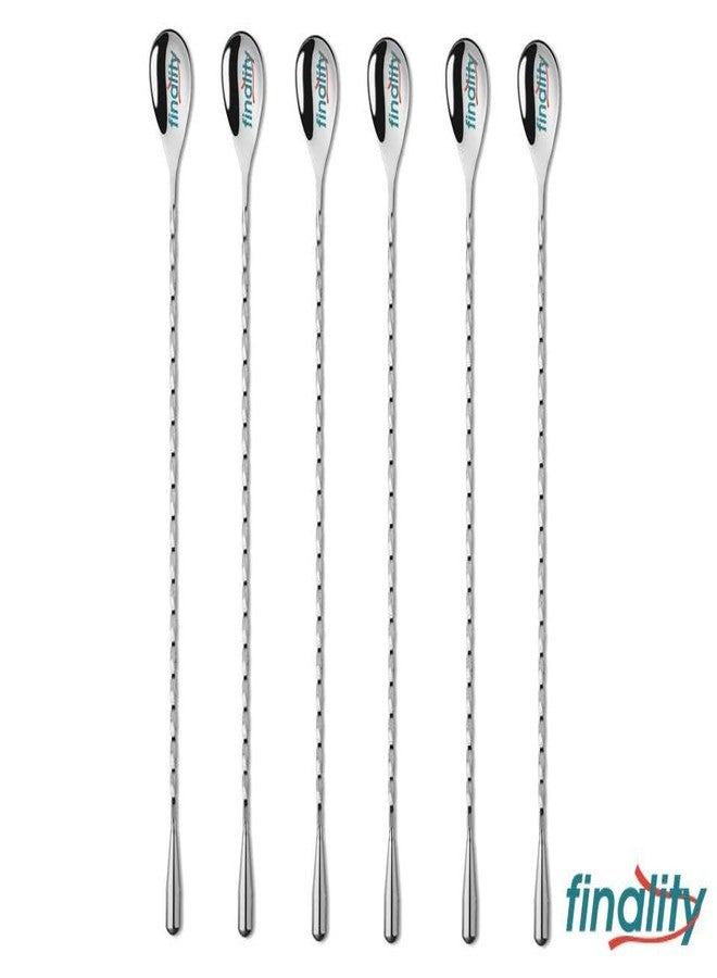 finality Long Attractive Spiral Design Perfect for Mixing and Layering Drinks, Mixing Spiral Spoon, Teardrop Twisted Design Bar Stirrer Bar Spoon & Cocktail Mixing Spoon - Set of 6 - Image 3