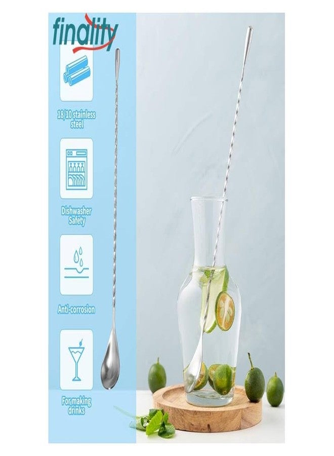 finality Long Attractive Spiral Design Perfect for Mixing and Layering Drinks, Mixing Spiral Spoon, Teardrop Twisted Design Bar Stirrer Bar Spoon & Cocktail Mixing Spoon - Set of 6 - Image 4
