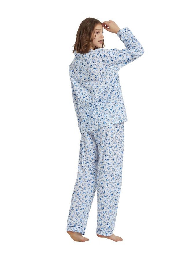 GLOBAL Womens Pajamas Set 100% Cotton Womens PJs Drawstring Sleepwear for Women Large - Image 4