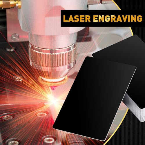 Marspark 300 Pcs Metal Engraving Blanks Multipurpose Aluminum Sheet Aluminum Business Card Blanks for Cnc Engraver Laser Engraving DIY Cards, Thickness 0.21 mm/ 0.01 Inch (Matte Black) - Image 4