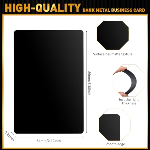 Marspark 300 Pcs Metal Engraving Blanks Multipurpose Aluminum Sheet Aluminum Business Card Blanks for Cnc Engraver Laser Engraving DIY Cards, Thickness 0.21 mm/ 0.01 Inch (Matte Black) - Image 2