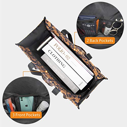 TOPDesign Utility Water Resistant Tote Bag with 13 Exterior & Interior Pockets, Top Zipper Closure & Thick Bottom Support, for Working Women, Teachers, Nurses, Accountants (Baroque Gold) - Image 4