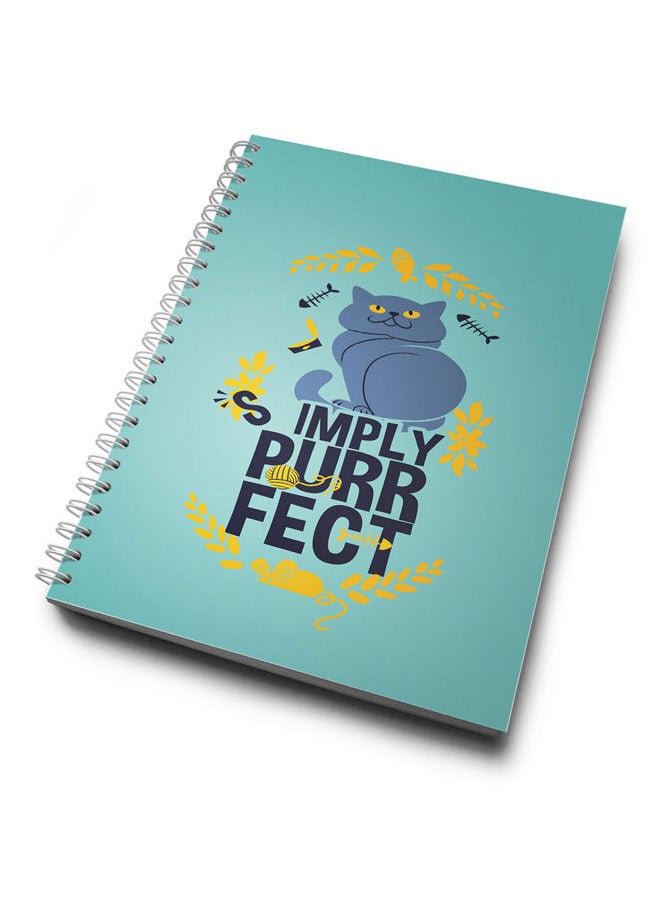 LOUD UNIVERSE - Cute Cat Prints A5 Spiral Notebook Simply Purrfect Design - Image 1