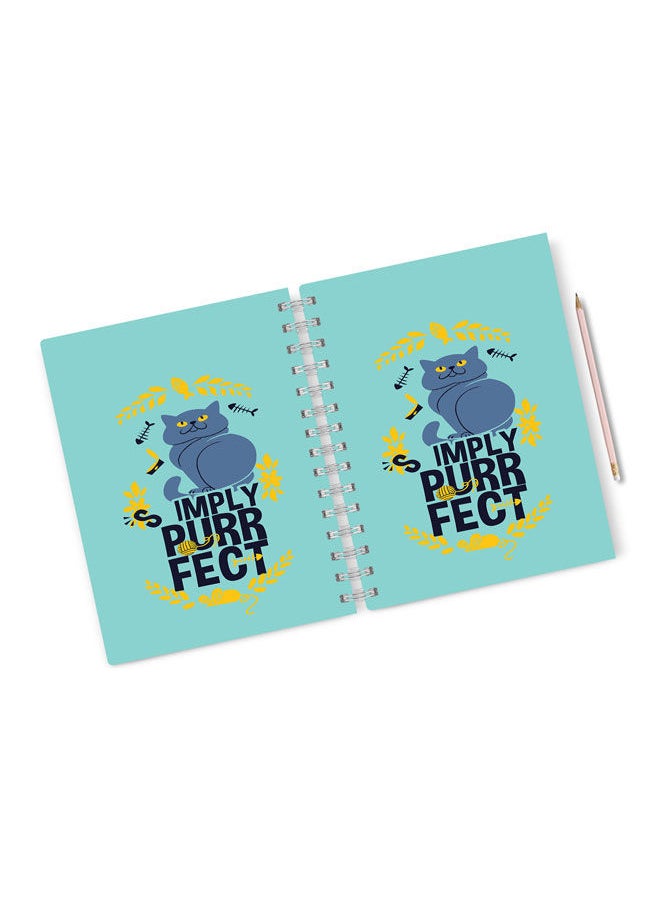 LOUD UNIVERSE - Cute Cat Prints A5 Spiral Notebook Simply Purrfect Design - Image 1