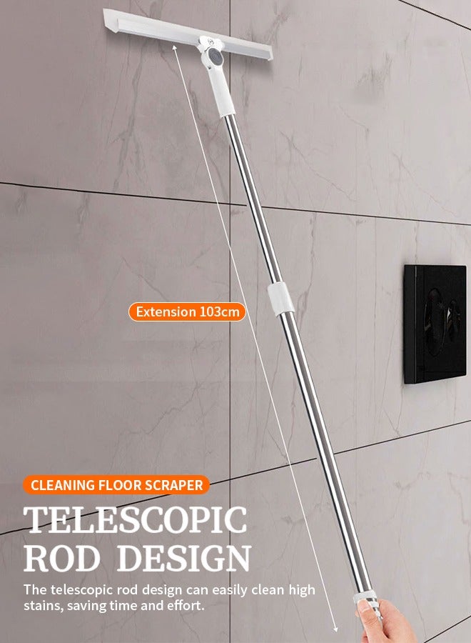 Magic Broom, Household Silicone Besom, Stainless Steel Telescopic Pole, 180° Rotating Scraping Head, Suitable for Windows, Floors, Walls, Glass Doors - Image 1