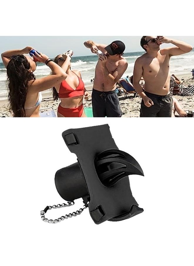 Thoraya Portable Beer Hole Opener Keychain Multifunctional Innovative Beer Can Opener Tool for Holiday Party Bars Black  - Image 5