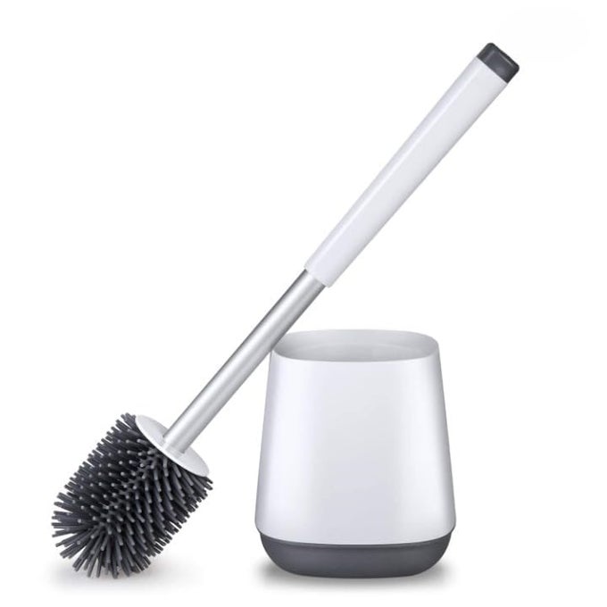 SQUARE SHEPE BASKET HOLDER TOILET BRUSH AND SILICONE WALL MOUNT LONG TOILET BRUSH VENTILATED HOLDER TOILET BOWL BRUSH DEEP CLEANING STURDY TOILET BOWL BRUSH SET FOR BATHROOM