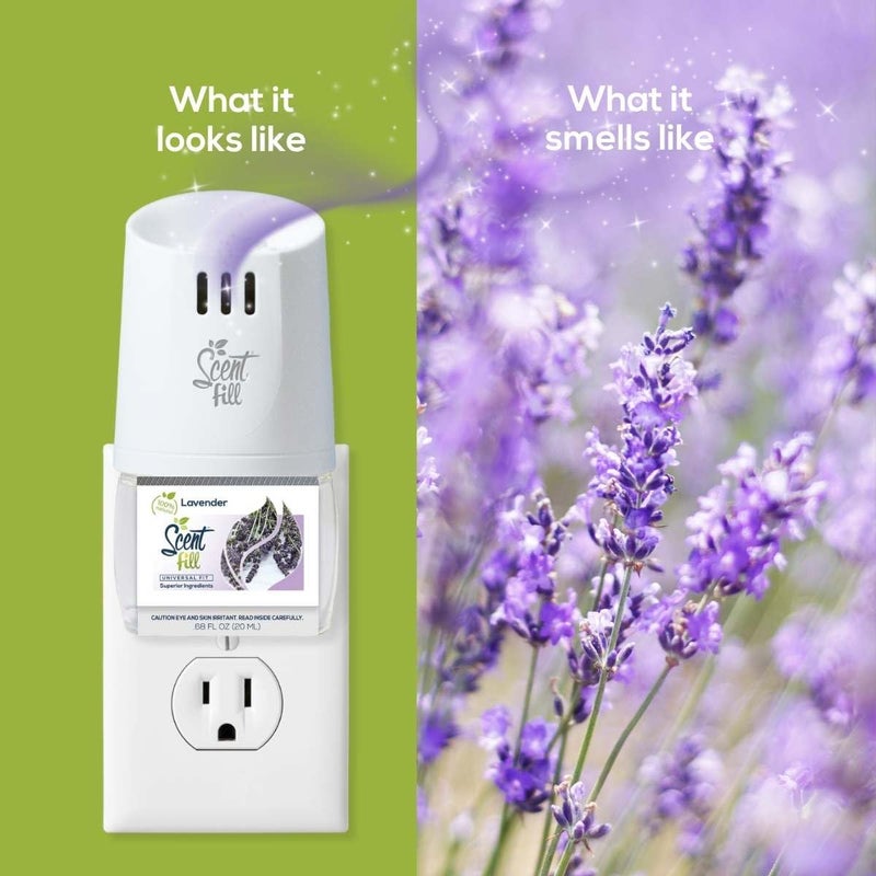 Scent Fill 100% Natural Lavender Plug in Air Freshener, Scented Oil Refills, 3 Refills - Image 1