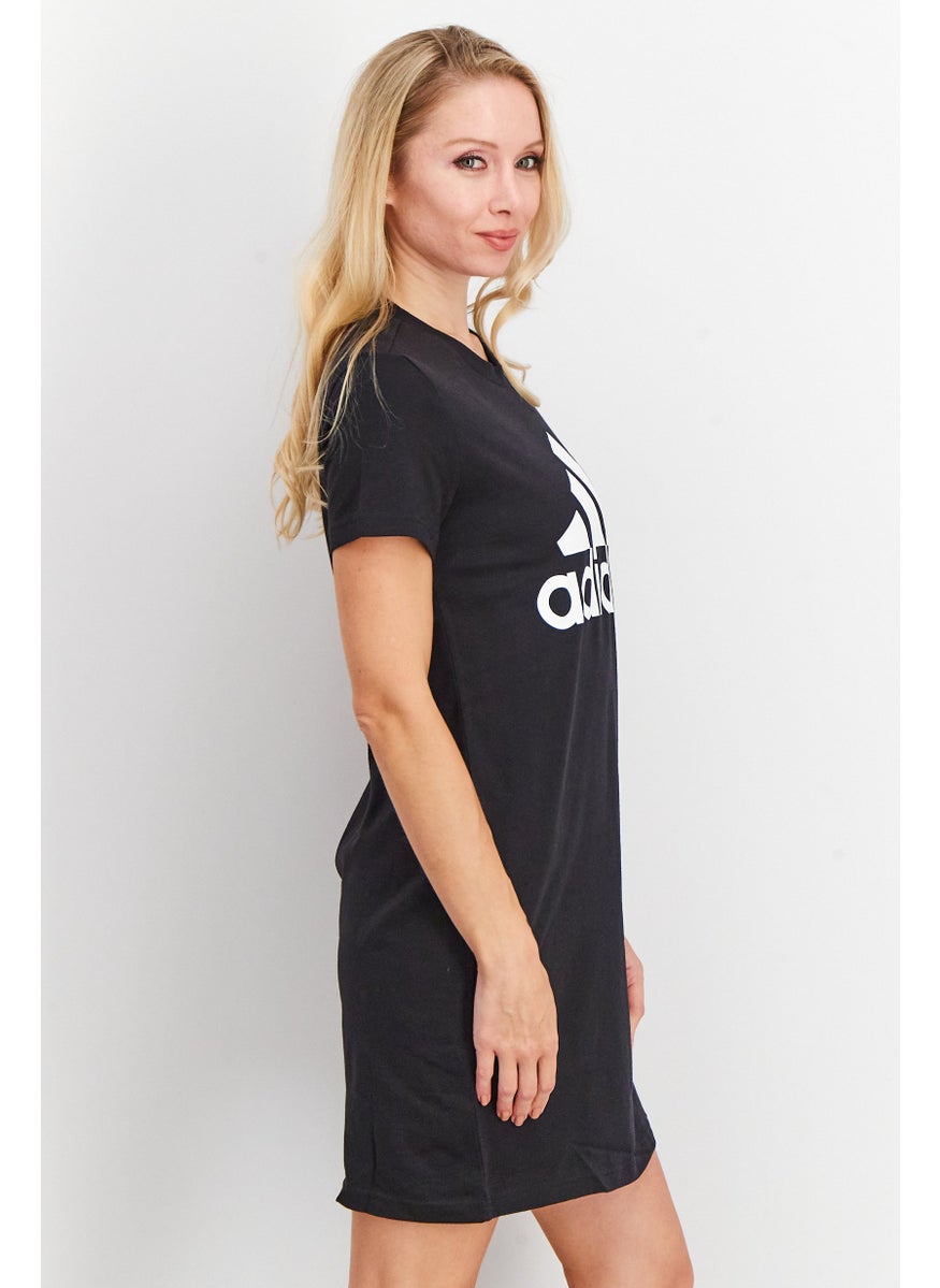 Adidas Women Sportswear Fit Short Sleeve Mini Dress, Black  - Image 4