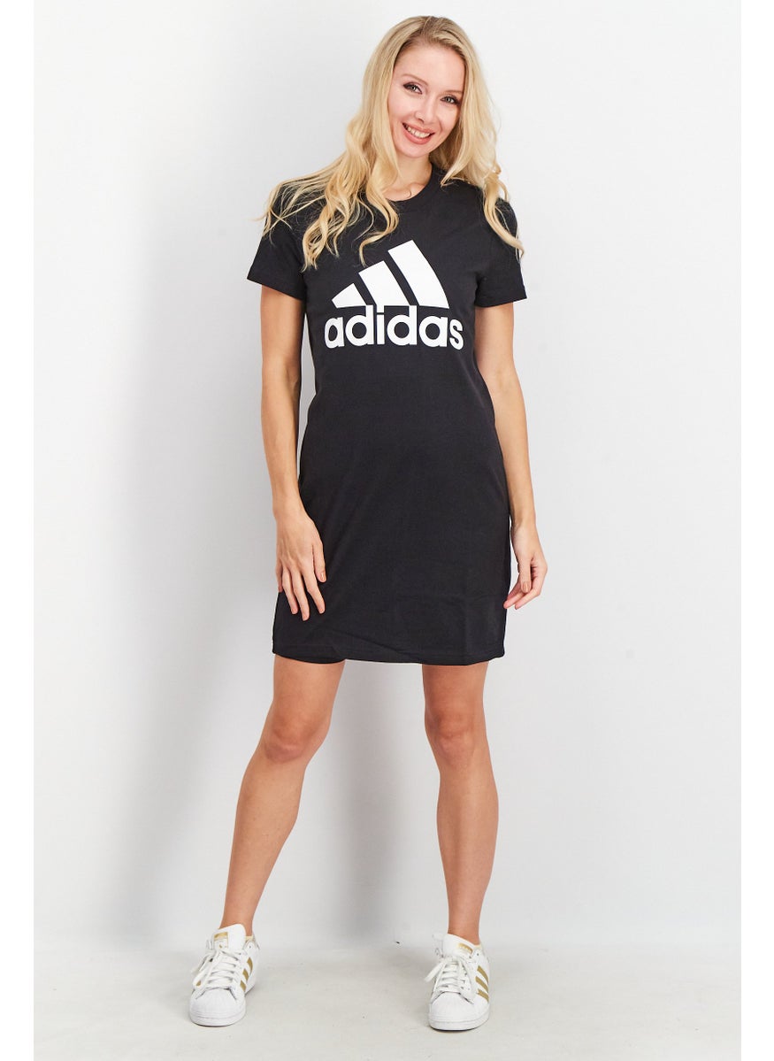 Adidas Women Sportswear Fit Short Sleeve Mini Dress, Black  - Image 2