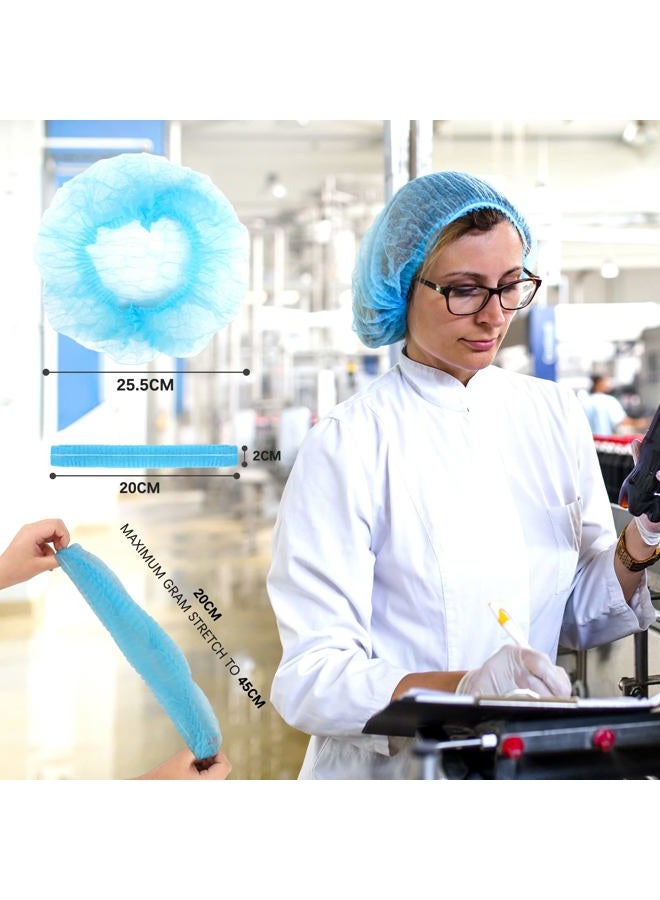 Wecolor 100 Pack 21" Disposable Nonwoven Bouffant Caps Hair Net for Hospital Salon Spa Catering and Dust-free Workspace (blue) - Image 2