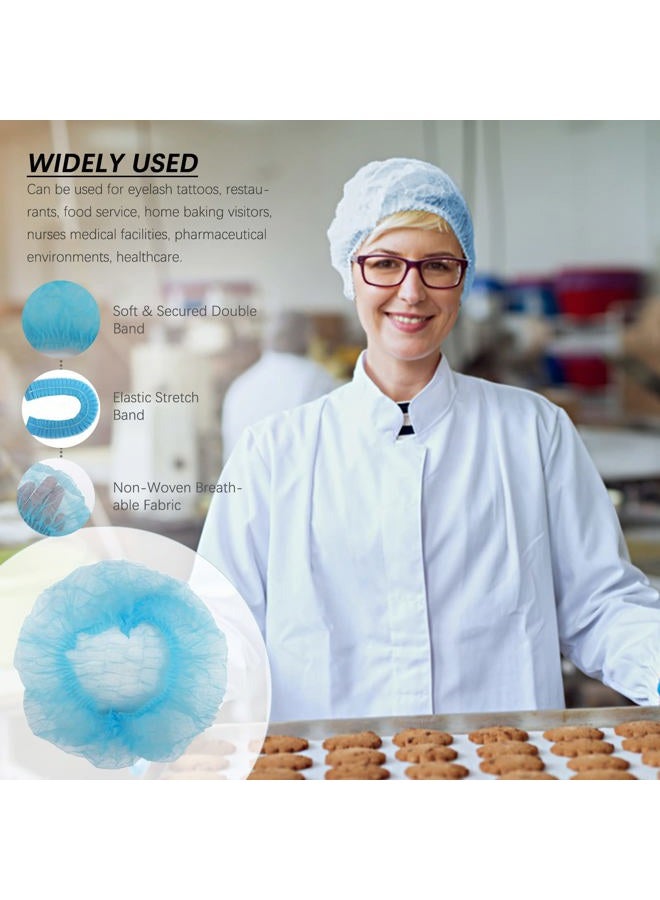 Wecolor 100 Pack 21" Disposable Nonwoven Bouffant Caps Hair Net for Hospital Salon Spa Catering and Dust-free Workspace (blue) - Image 5