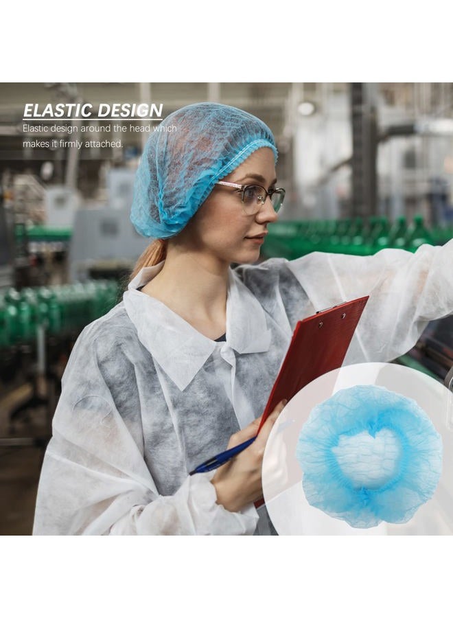 Wecolor 100 Pack 21" Disposable Nonwoven Bouffant Caps Hair Net for Hospital Salon Spa Catering and Dust-free Workspace (blue) - Image 3