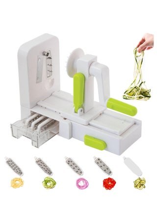 5 Blades Vegetable Spiralizer Slicer, Handheld Foldable Vegetable Spiral Slicer with Suction Pad and Blade Caddy, Zucchini Noodle & Veggie Pasta & Spaghetti Maker for Low Carb Gluten Free Meals - pzsku/Z5C74AEC21FB17952FAE7Z/45/_/1723792570/7dbd96df-1a76-4d52-b90d-efb0ea5a4c05