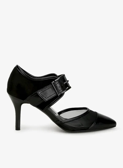 London Rag Buckle Detail Pump Heels in Black