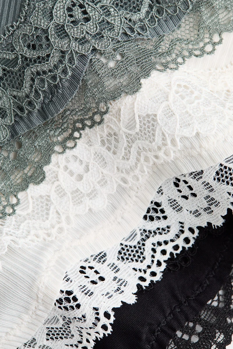 H&M 3-pack microfibre and lace hipster briefs