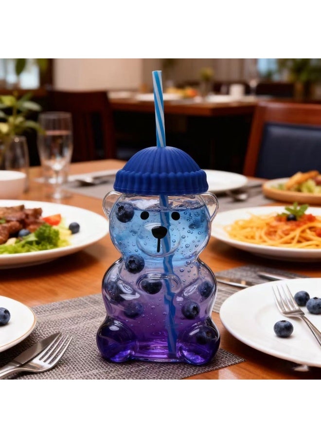 general 2025 Bear Glass Jar Cup Tumbler w Straw for hot coffee - Image 4