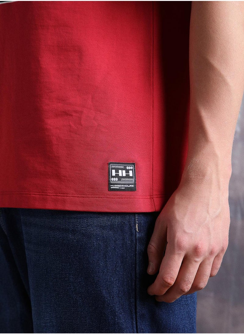 Hubberholme - Red Oversized Tshirts Printed design crafted from 100% Cotton featuring Half Sleeve with Slip on closure. - Image 1