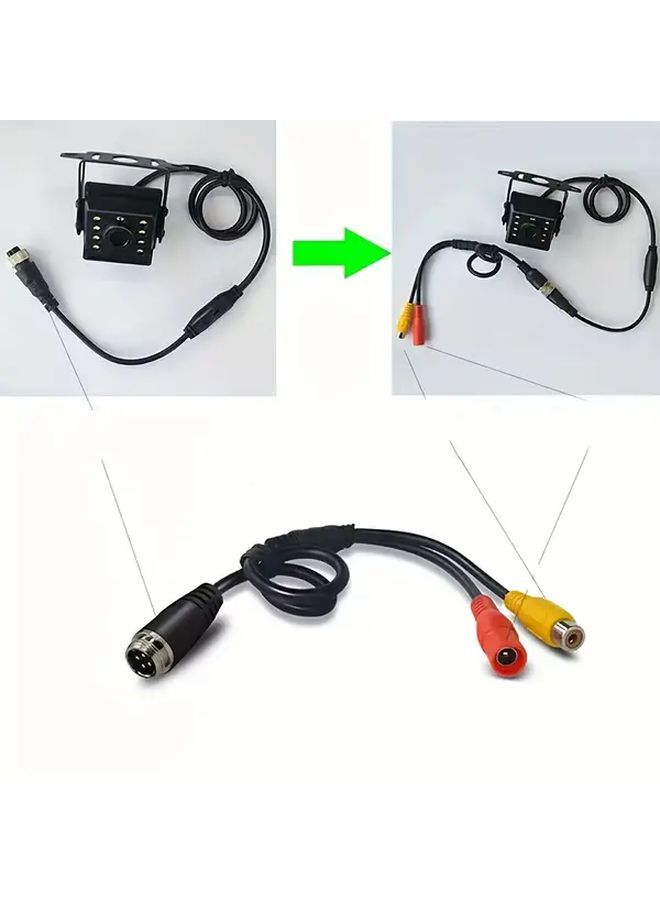 4 Pin Male to RCA Female DC Female Adapter Cable for Car Rear Camera Monitor Setup - Image 5
