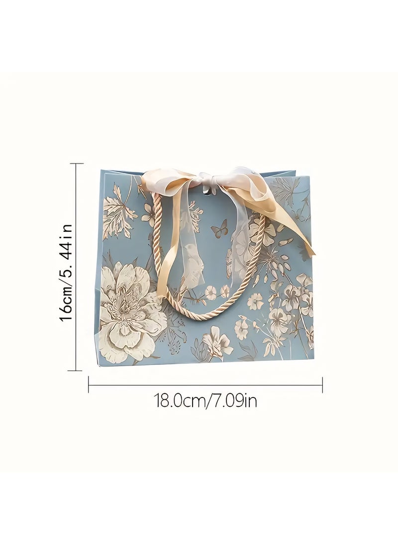 Gift Bags Set, Colorful Flower Pattern Gift Bag, Portable Paper Gift Bag for Small Size Gift Bags, Birthday, Anniversary, Mother's Day, Wedding Party 18x16x10cm - Image 2