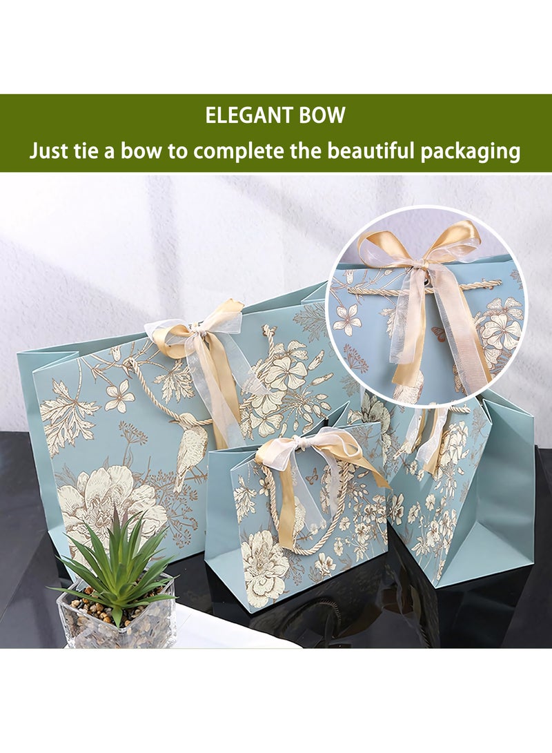 Gift Bags Set, Colorful Flower Pattern Gift Bag, Portable Paper Gift Bag for Small Size Gift Bags, Birthday, Anniversary, Mother's Day, Wedding Party 18x16x10cm - Image 3