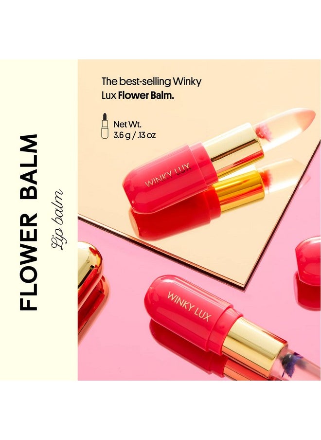 Winky Lux - Flower Balm Ph Lip Balm Color Changing Lipstick And Tinted Lip Balm Stain Vegan & Cruelty Free Lip Balm Hydrate & Plump Sheer Pink Lipstick Purple Flower - Image 1