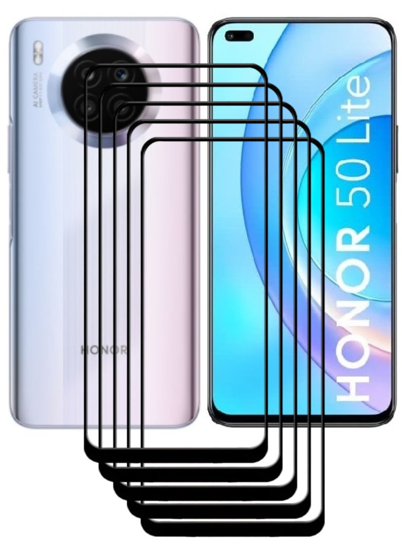 ACLIX 5 Pieces Antistatic ESD Dustproof Premium Quality High Definition Tempered Glass Screen Protector Designed For Honor 50 Lite - Image 1