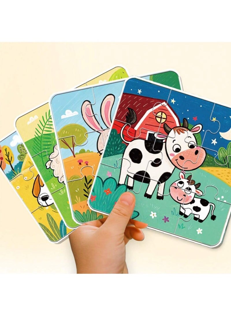 36-Piece DIY Puzzle Set for Kids, Colorful Animal, Dinosaur & Vehicle Jigsaw Puzzles, Montessori Educational Toy for Preschoolers, Fine Motor Skills & Hand-Eye Coordination Learning Game - Image 5