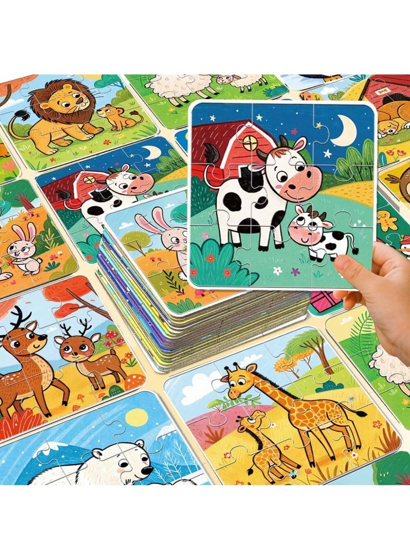 36-Piece DIY Puzzle Set for Kids, Colorful Animal, Dinosaur & Vehicle Jigsaw Puzzles, Montessori Educational Toy for Preschoolers, Fine Motor Skills & Hand-Eye Coordination Learning Game - Image 2