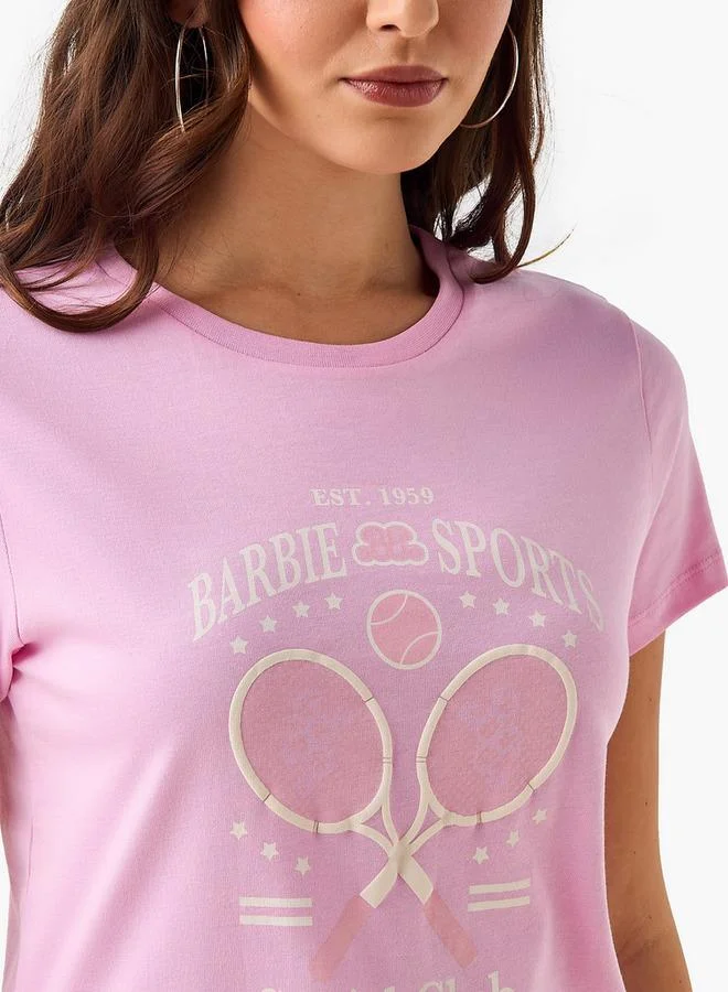 SP Characters  Cotton T-shirt with Barbie Print for Women | Best Price UAE