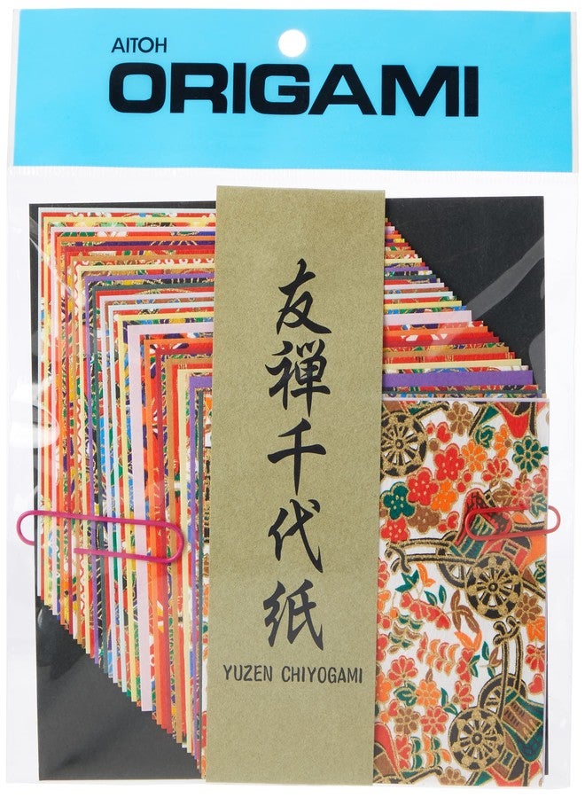 Aitoh Yuzen Washi Chiyogami Origami Paper, 4 by 4-Inch, 40 Sheets - Image 1