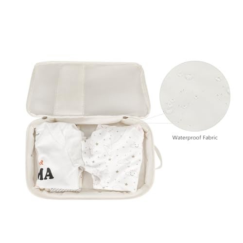 MOMIGO Baby Diaper Bag Organizer Pouches - 2 Pack Waterproof Pod Hanging Diaper Bag Cute Bear Mesh Bag Reusable, Washable or Baby Cloth Diapers - Image 4