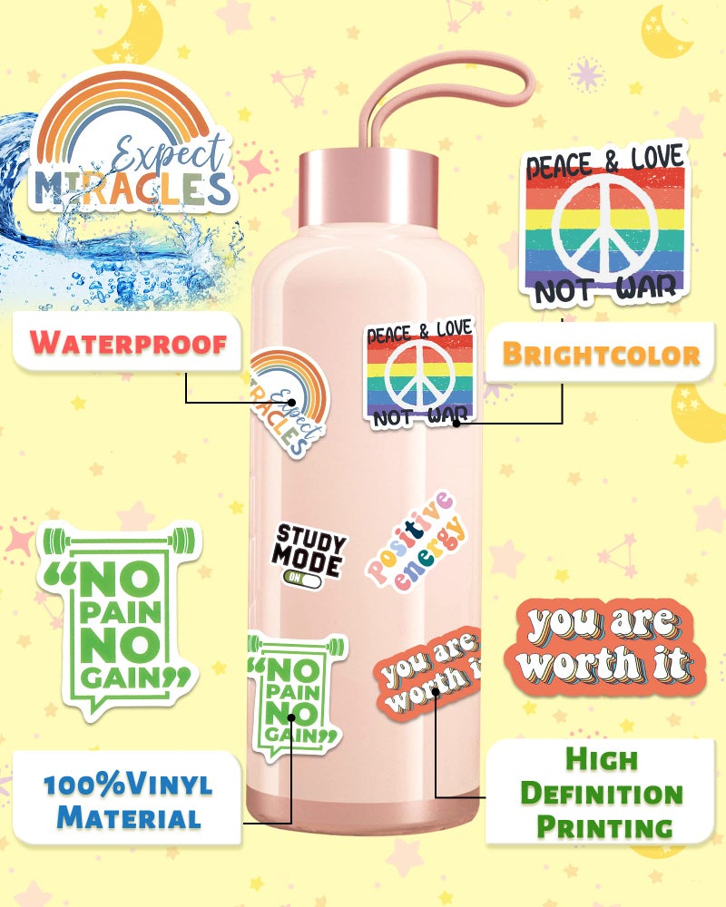 Greingways 300 PCS Inspirational Stickers for Adults, Motivational Water Bottle Stickers for Teens Kids Teachers, Journaling Scrapbook Laptop Positive Quote Vinyl Stickers for Vision Board Supplies - Image 2