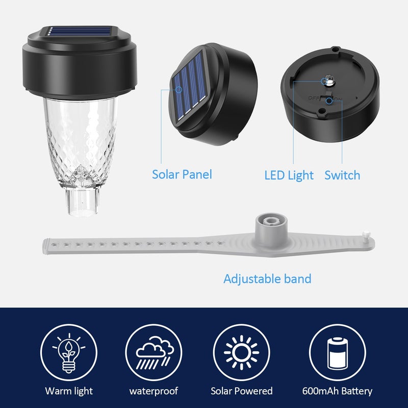 VICHTOP Solar Pool Lights - 3 Pack, Pool Lights for Framed Above Ground Pools, Outdoor Swimming Pool Fence Decoration Accessories, Waterproof LED Pool Solar Lights, Pool Enclosure Lighting Decor - Image 5