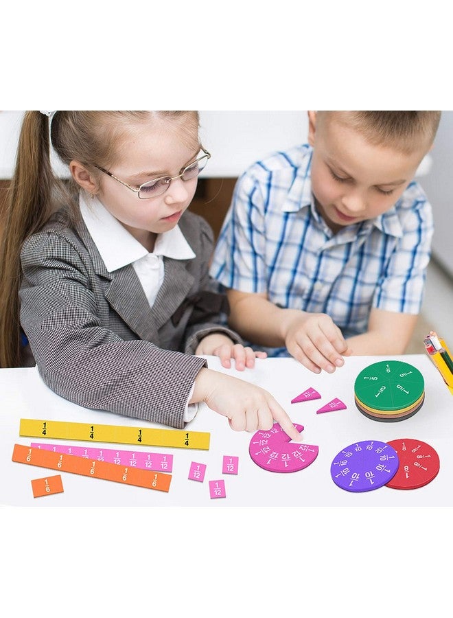 Meetory Magnetic Fraction Tiles & Fraction Circles - Math Manipulatives for Preschool Elementary School Educational Resources Classroom Educational Kit (134 Pack) - Image 4