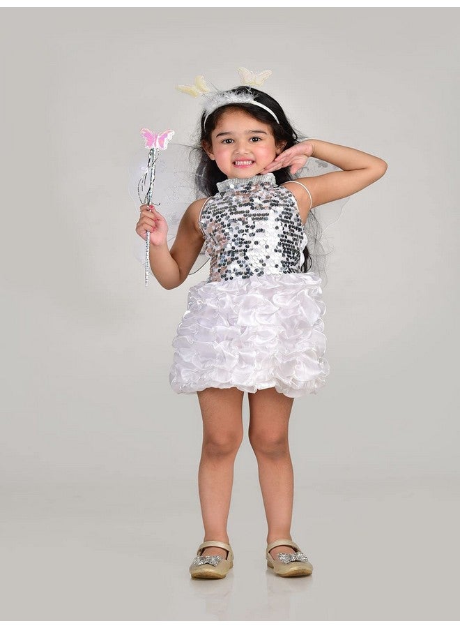 بوك ماي كوستيوم زي تنكري للفتيات الملائكة الجنيات بأجنحة بيضاء من BookMyCostume، مناسب للأعمار من 6 إلى 7 سنوات - Image 5