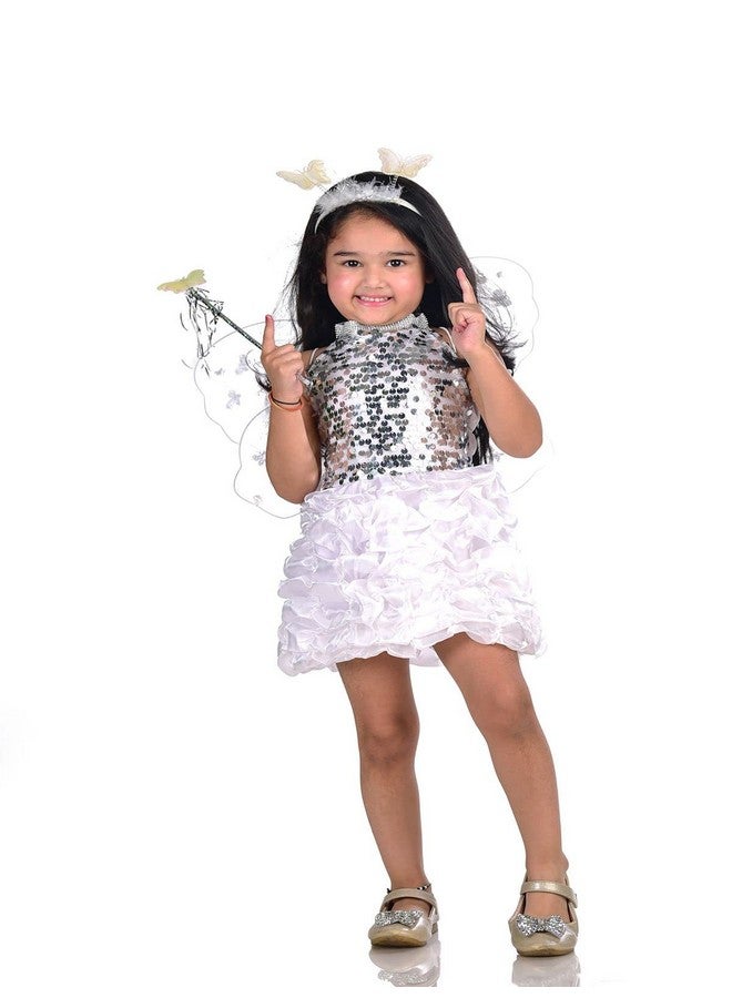 بوك ماي كوستيوم زي تنكري للفتيات الملائكة الجنيات بأجنحة بيضاء من BookMyCostume، مناسب للأعمار من 6 إلى 7 سنوات - Image 1