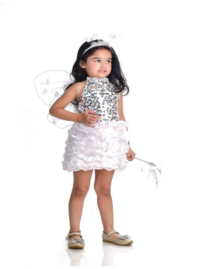 بوك ماي كوستيوم زي تنكري للفتيات الملائكة الجنيات بأجنحة بيضاء من BookMyCostume، مناسب للأعمار من 6 إلى 7 سنوات - Image 2