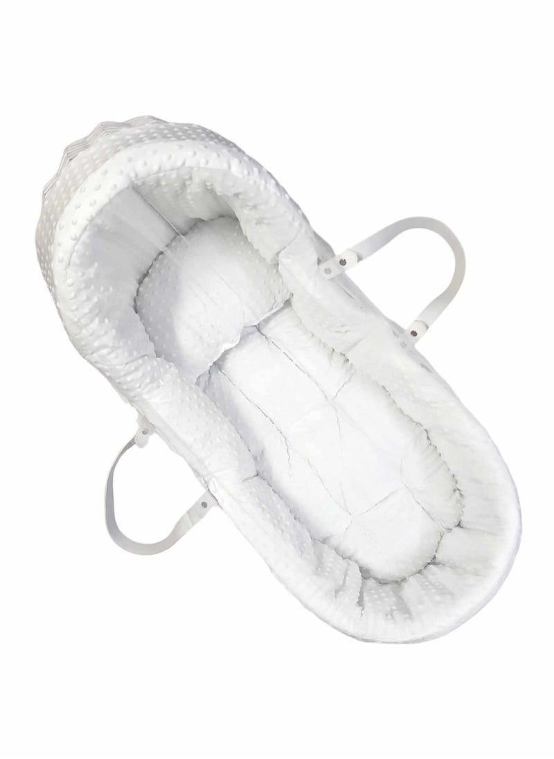 BABYCARA - White Wicker Moses Basket with mosquito net - Image 1
