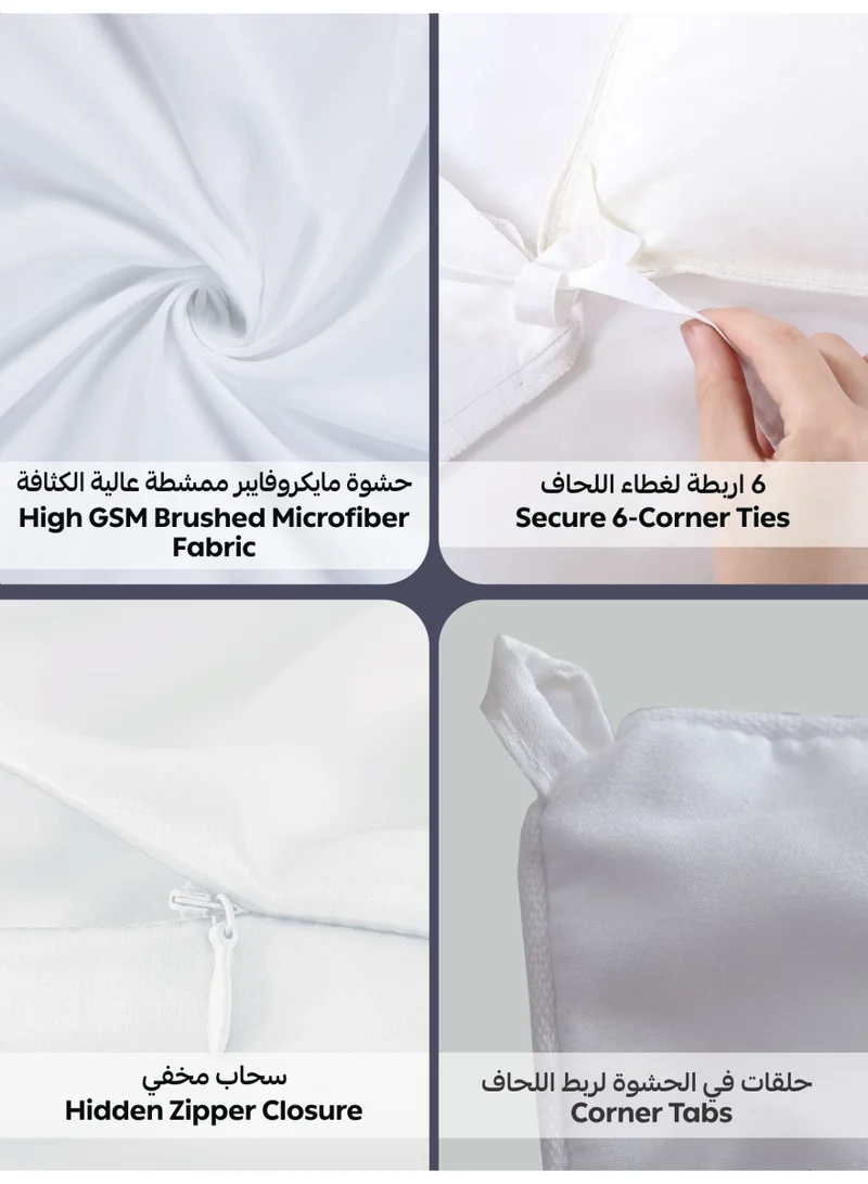 Donetella Striped Comforter Set, King Size Fits 200x200 cm, 8-Piece Hotel Bedding with 350 GSM Filling – Comforter, Comforter Cover, Fitted Sheet, Pillowcases &amp; Cushion Cover