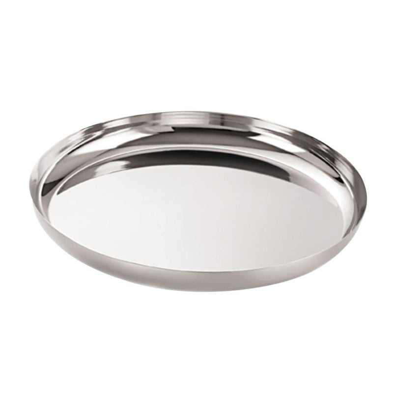 Neelam Neelam Stainless Steel 15 18 Gauge JK Khumcha Thali 33 cm Perfect for Daily Use Special Occasions HighQuality Food Grade Material Stylish Look Ideal for Home Restaurant Silver  - Image 1