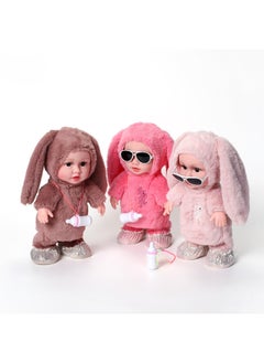 Generic Children's Baby Bottle Vinyl Doll Electric Plush Toy Baby Bottle Doll Can Walk And Talk Toy-Color:JM-8284-3 Pink-Specifications:Rechargeable Battery + Color Box  - Image 4