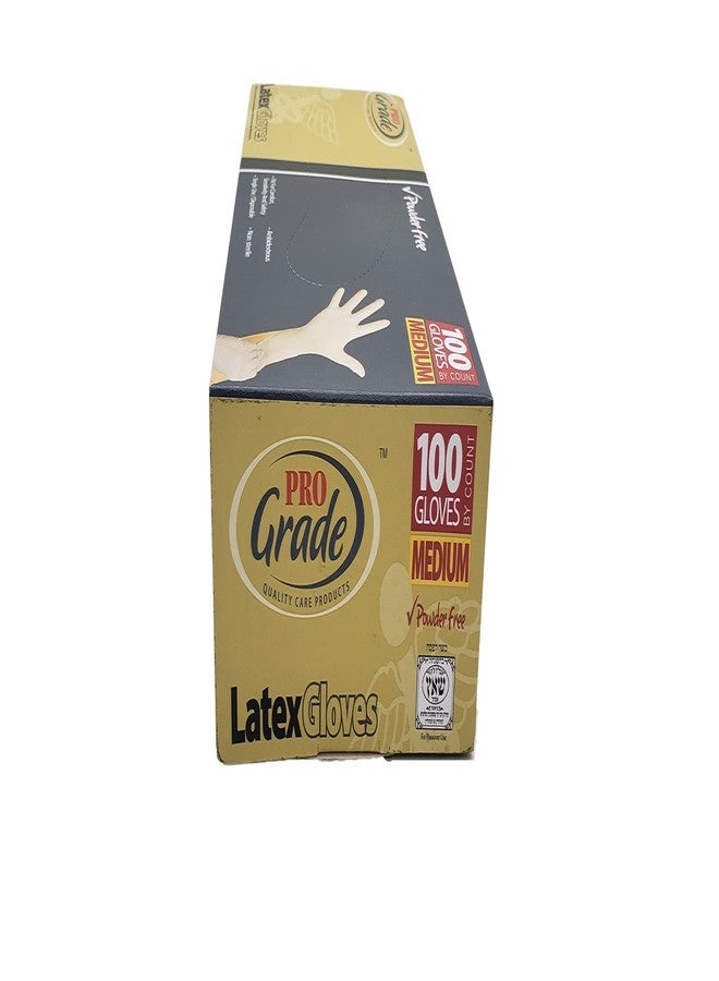 Pro-Grade Pro Grade Latex Gloves Powder Free 100 Gloves MEDIUM - Image 3